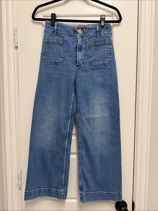 Maeve Denim - Maeve by Anthropologie Colette High-Rise Wide-Leg Jeans in Light Blue Denim